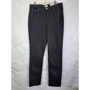 D/C Jeans Straight Leg Women's 14 Stretch Denim Dark Black High Rise Classic NEW